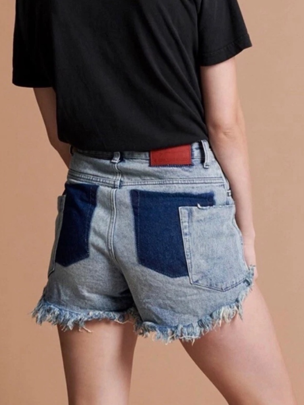 One Teaspoon High Waist Bonita Shadow Pocket Denim Shorts Size 30 Distressed